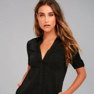 Lulu's Oxford Comma Shirt Dress Size M